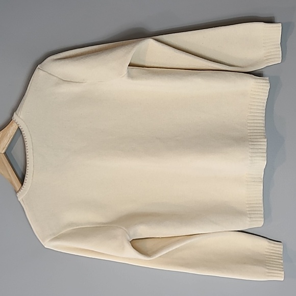 Vintage Cardigan Sweater MP Wool Dainty Embroidered Cottage Girl Feminine Cream - Picture 5 of 8